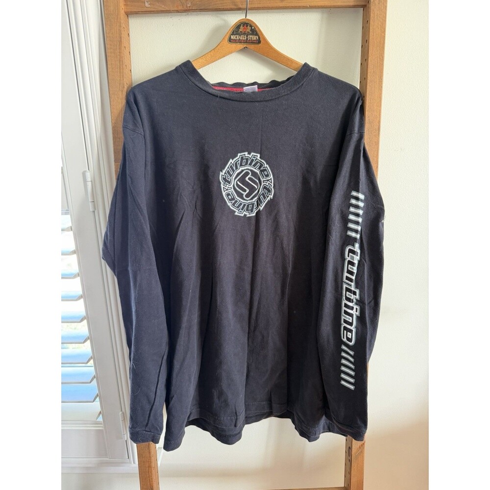 Turbine Long Sleeve Shirt Mens XL Black Graphic Logo Streetwear Y2K Snowboard